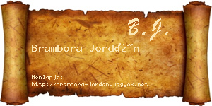 Brambora Jordán névjegykártya